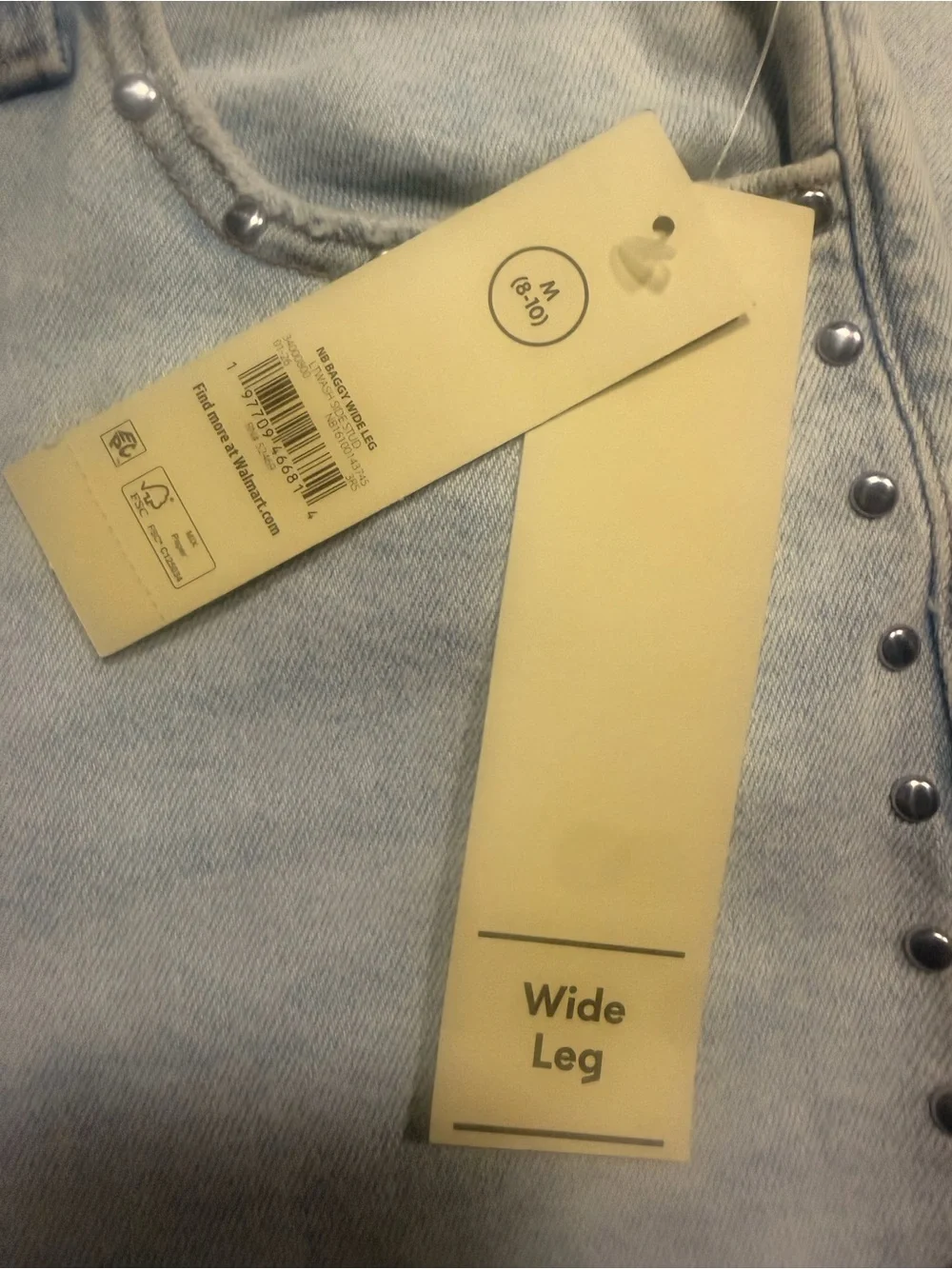 No Boundaries Light Blue High Rise Jeans with Stud Accents